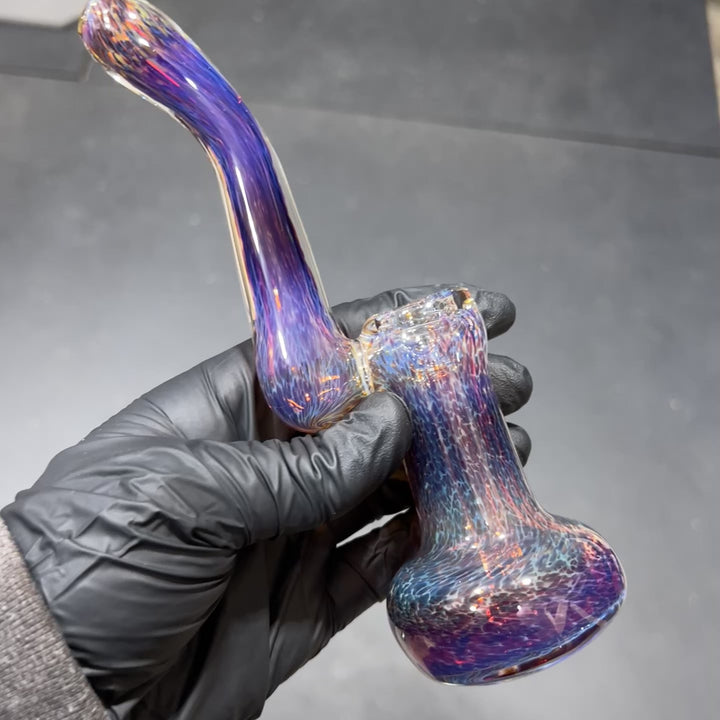 Thick Purple Sherlock Bubbler Glass Pipe Chuck Glass