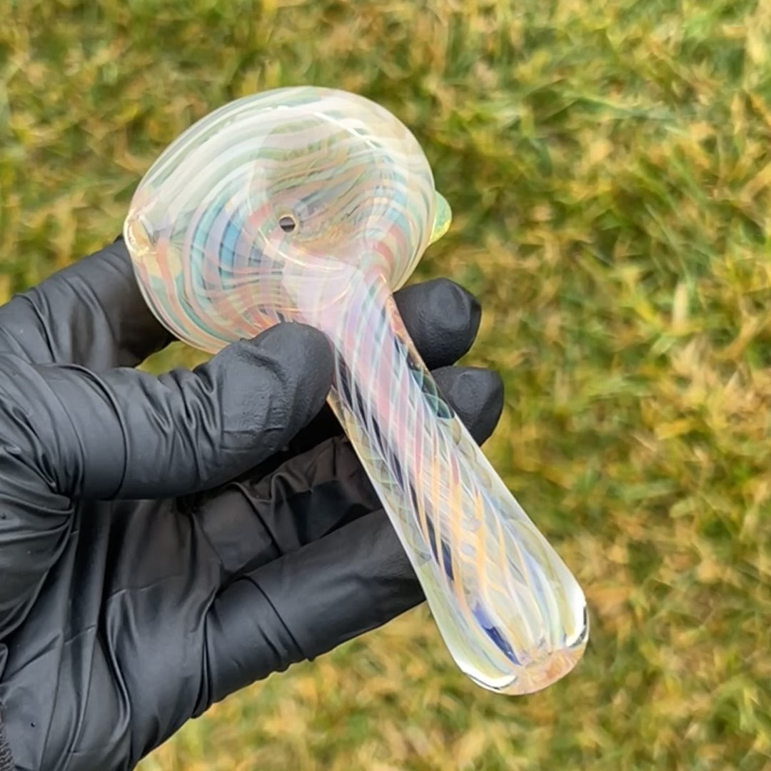 Thick Fume Pipe Green Slyme Marble Glass Pipe Chuck Glass