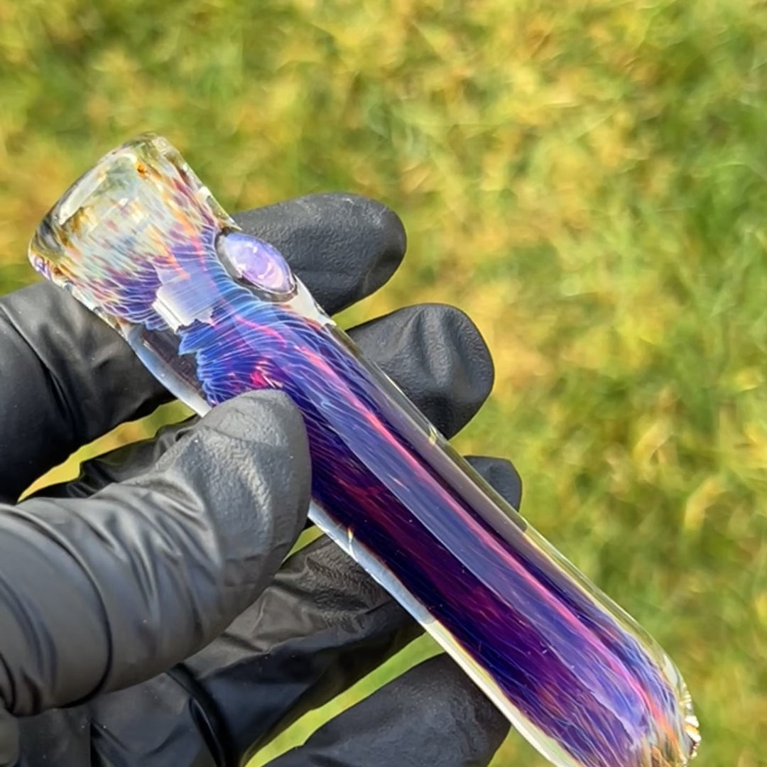 Thick Purple Chillum Glass Pipe Chuck Glass