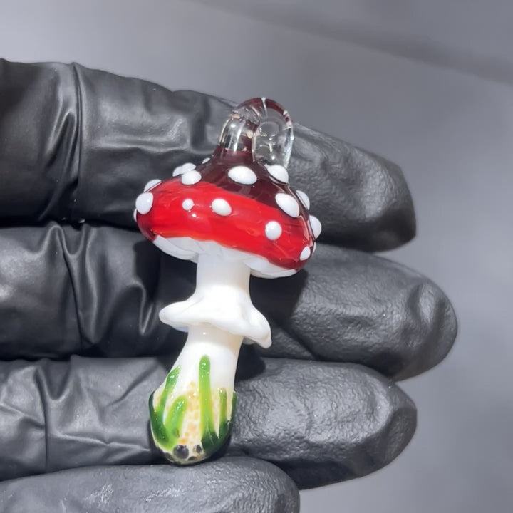 Small Mushroom Pendant Jewelry Beezy Glass