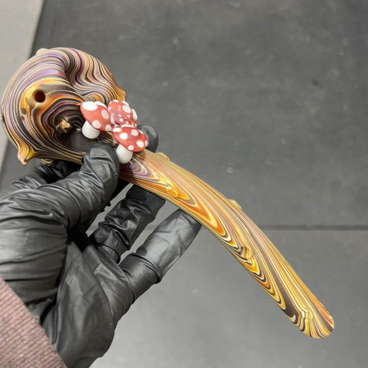 Woodgrain Mushroom Gandalf Pipe Glass Pipe Wazoo Glass