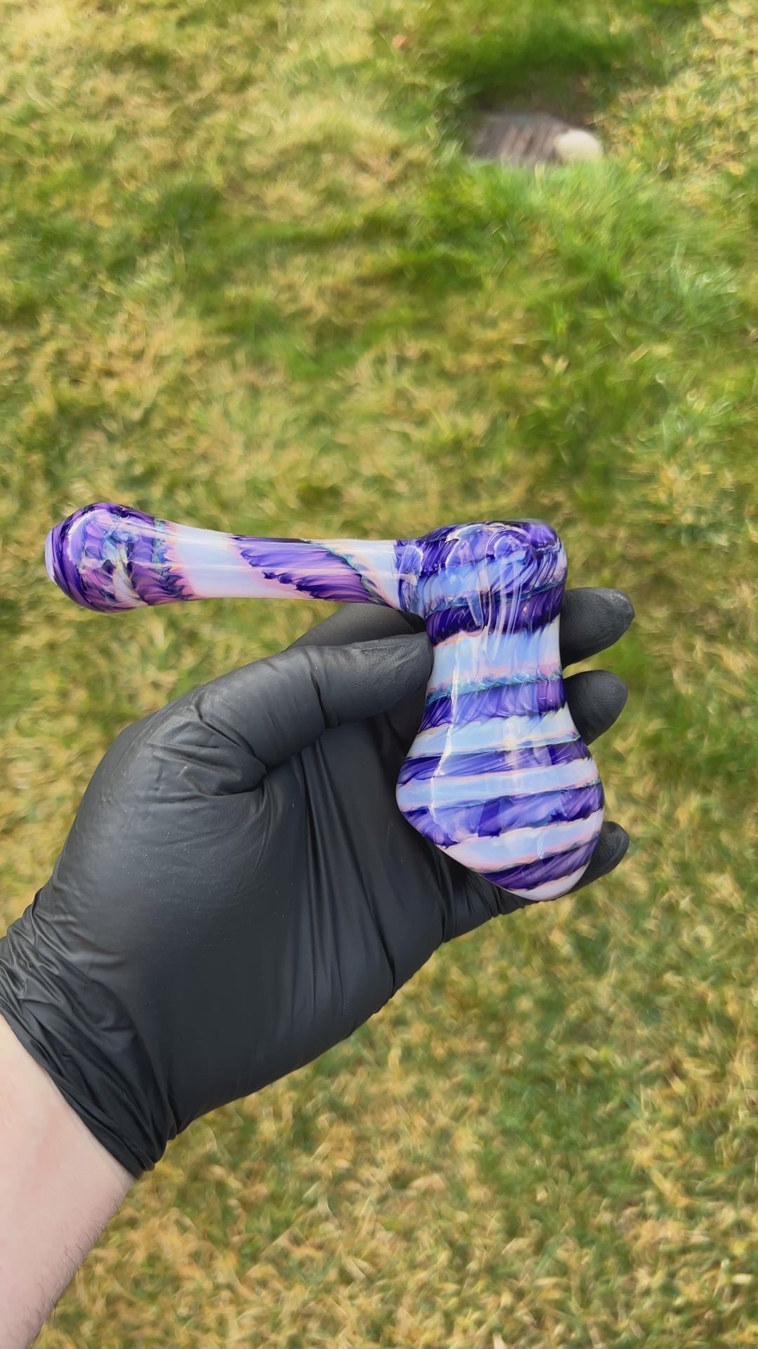 Cheshire Purple Bubbler Glass Pipe Jedi Glassworks