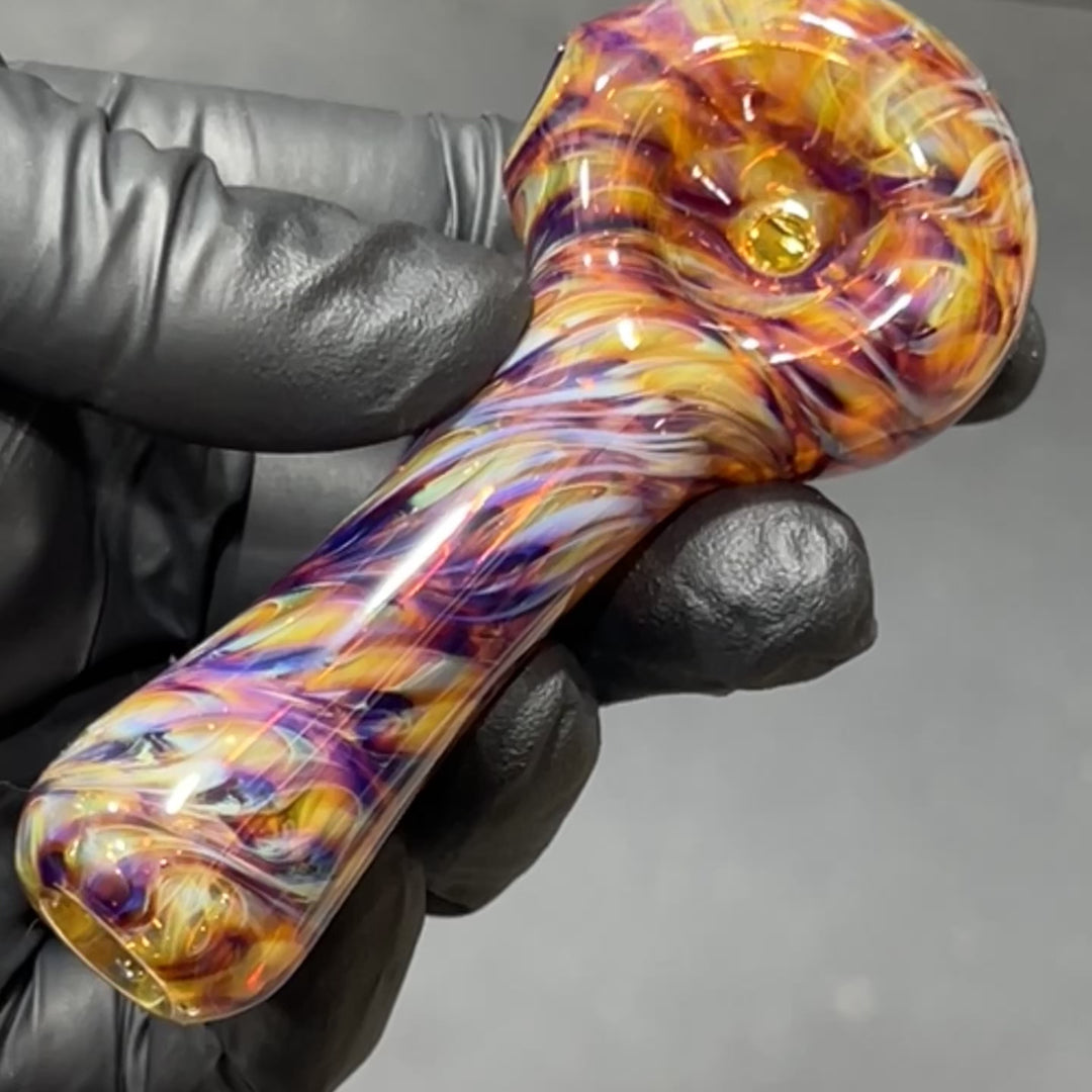 Multi-Colored Purple Pipe & Case Combo Glass Pipe Jedi Glassworks