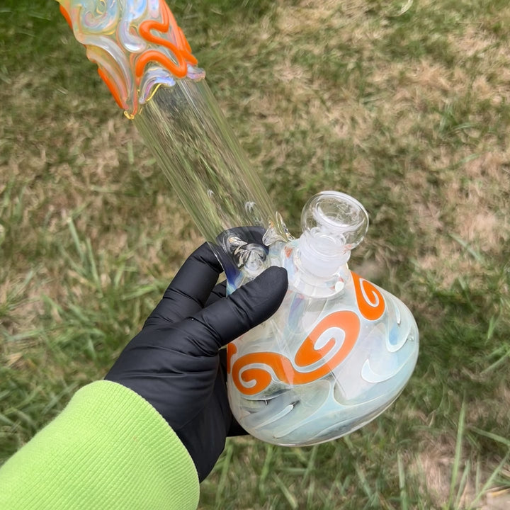 10" Color Squiggle Beaker Bong Glass Pipe Mary Jane's Glass