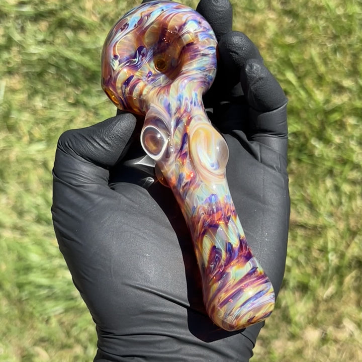 Multi-colored Marble Spoon Glass Pipe Jedi Glassworks