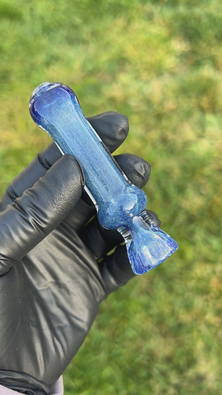 Salish Blue Chillum Glass Pipe Schutz Glass