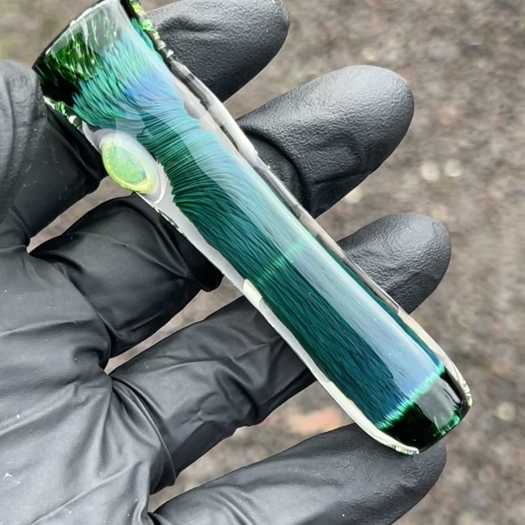 Thick Exp Green Chillum Glass Pipe Chuck Glass