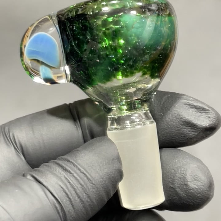 14 mm Exp Green Mushroom PullSlide Accessory Beezy Glass