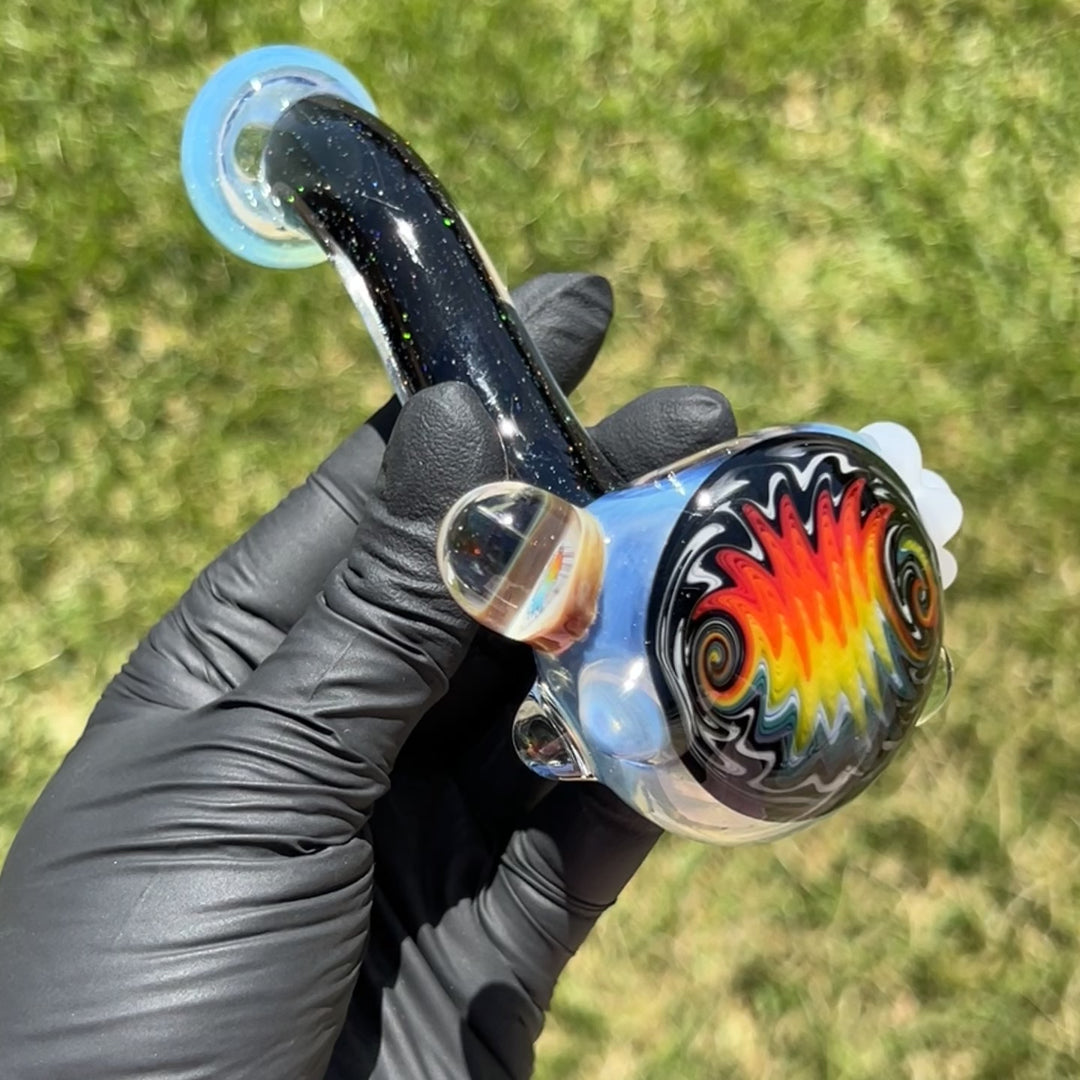 Fluffy Cloud Pipe Lg. Glass Pipe Cajun Glass