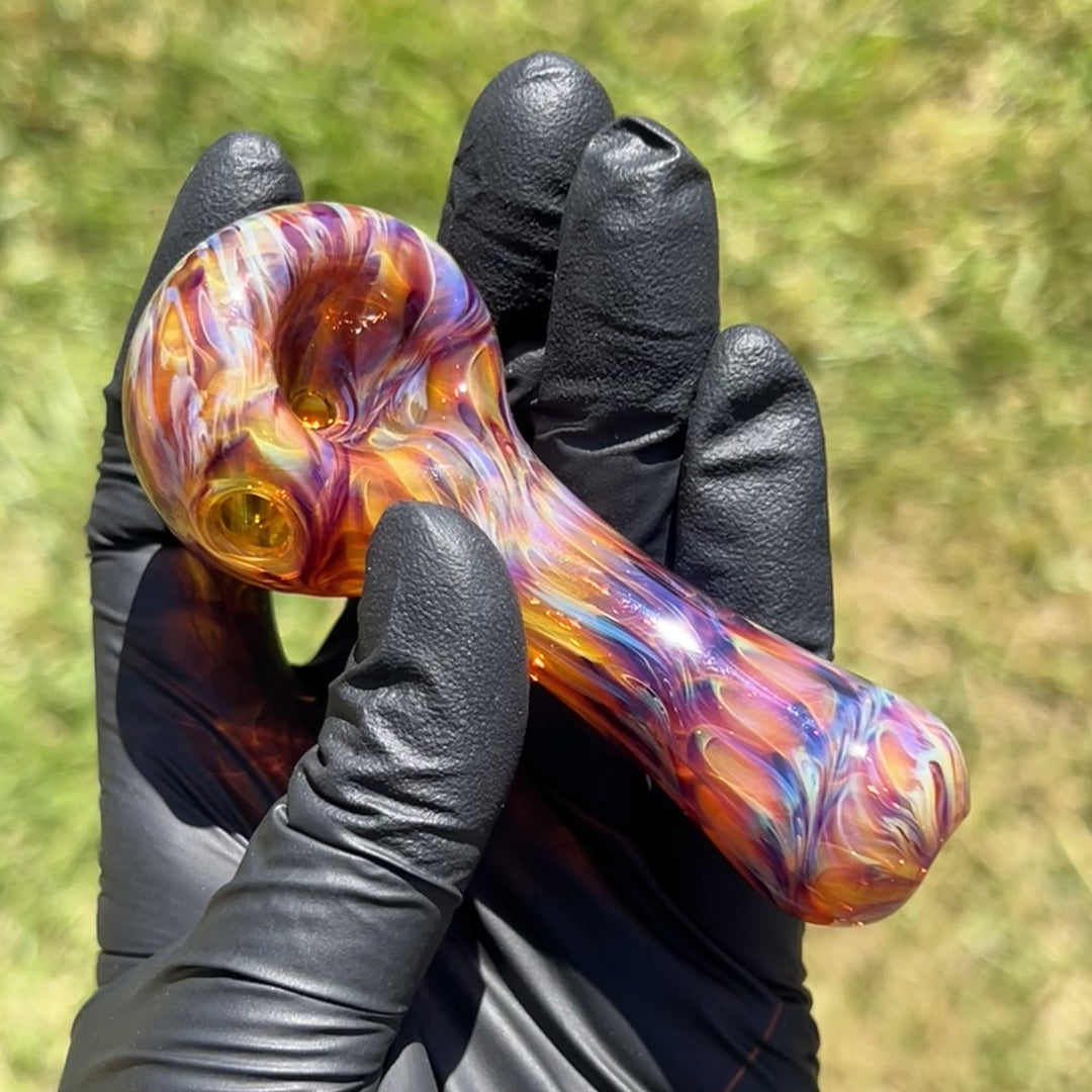 Multi-colored Purple Pipe Glass Pipe Jedi Glassworks