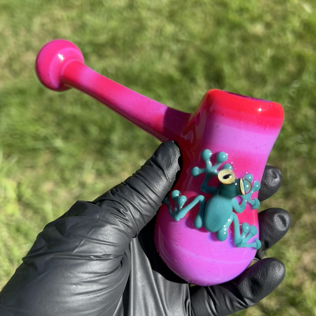 Hot Pink Frog Hammer Glass Pipe Beezy Glass