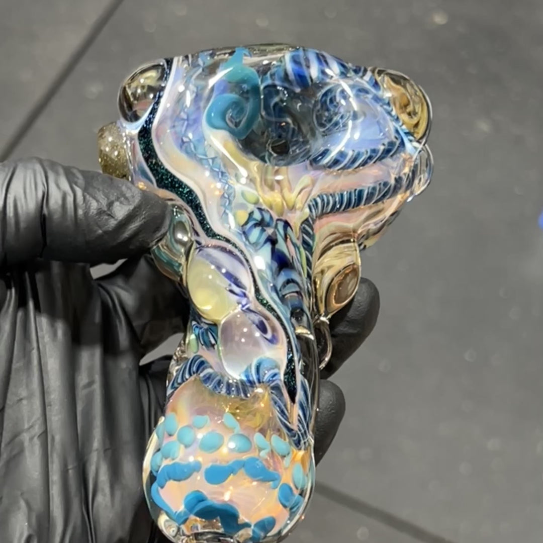 Thick and Twisted Wig Wag Pipe Glass Pipe Molten Imagination