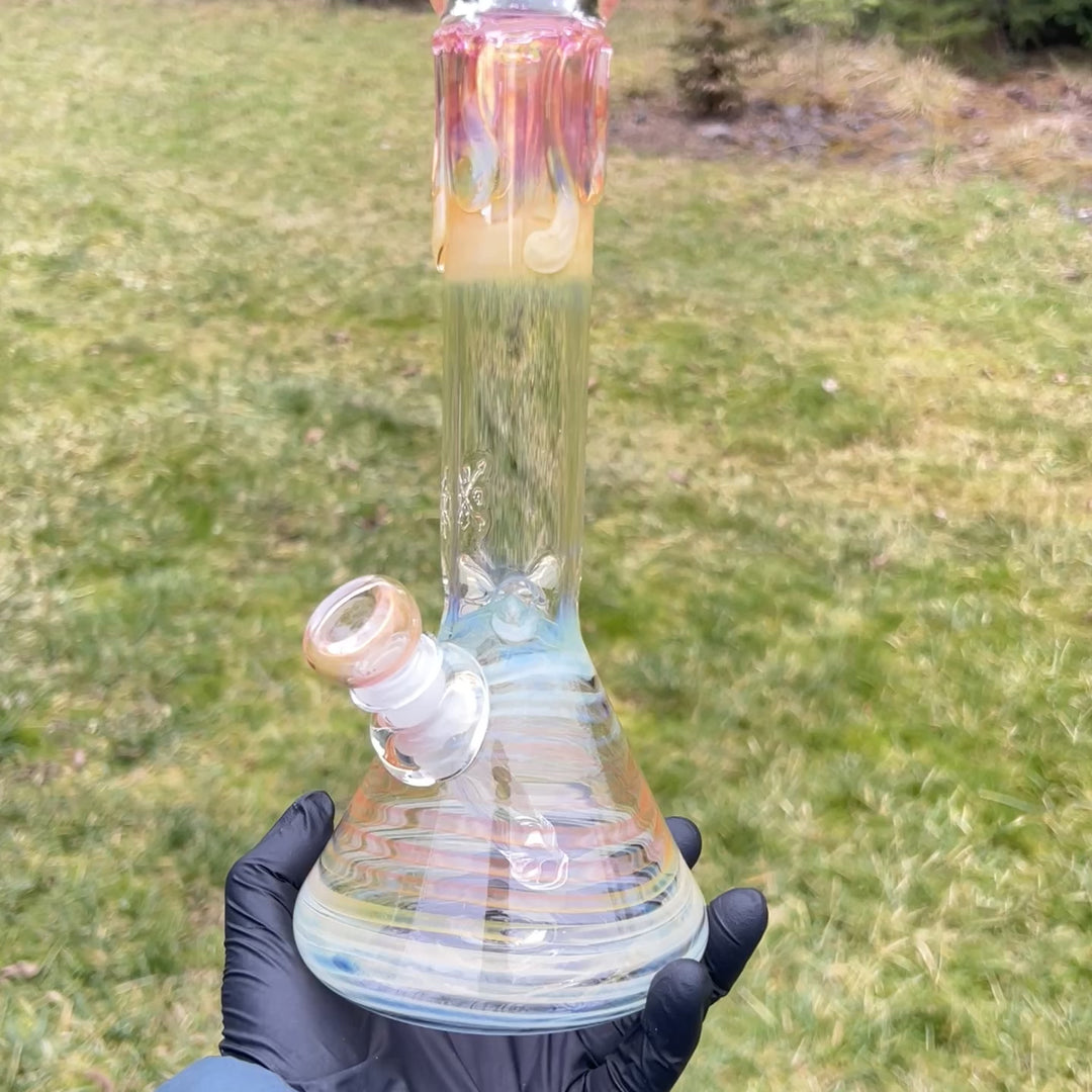 10" Fumed Swirl Beaker Bong Glass Pipe Mary Jane's Glass