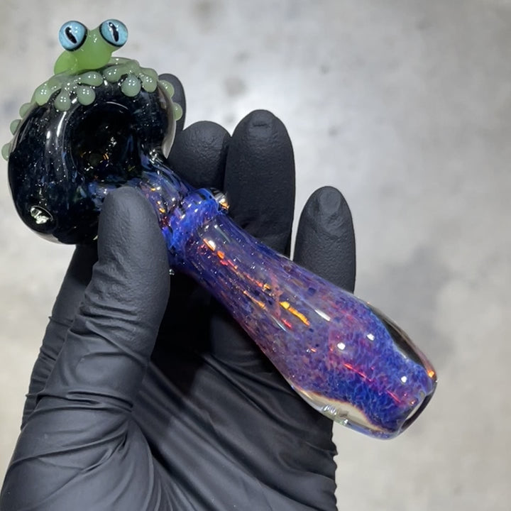 Purple Magic Frog Spoon Glass Pipe Beezy Glass