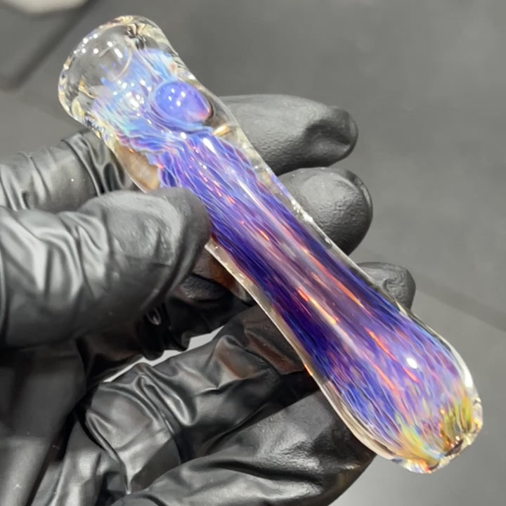 Thick Purple Chillum Glass Pipe Chuck Glass