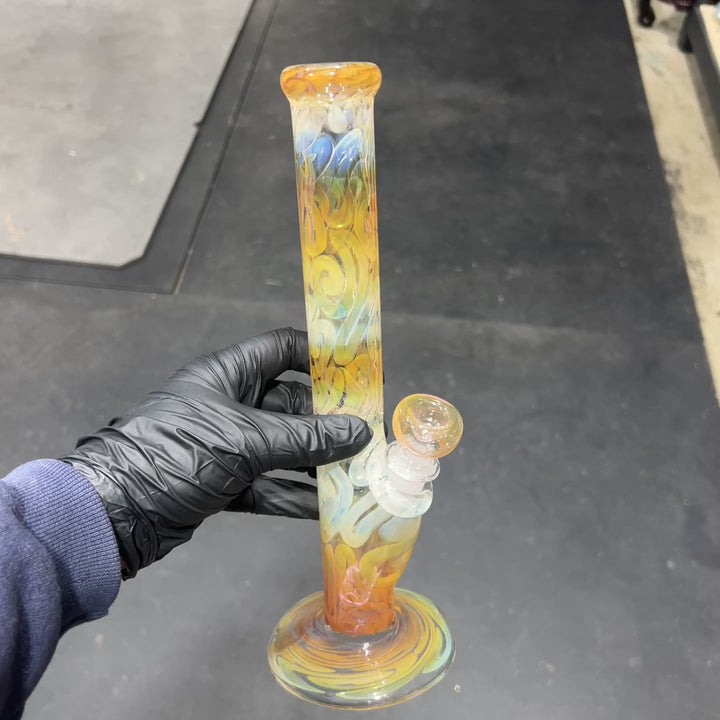 11" Fumed Squiggle Straight Bong Glass Pipe Mary Jane's Glass