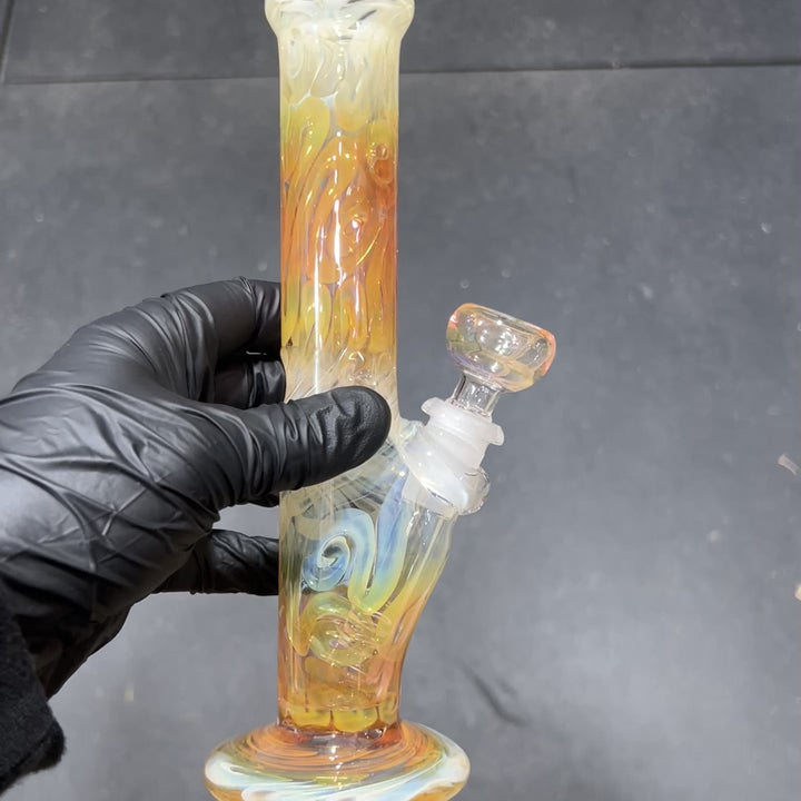 9" Fumed Squiggle Straight Bong Glass Pipe Mary Jane's Glass