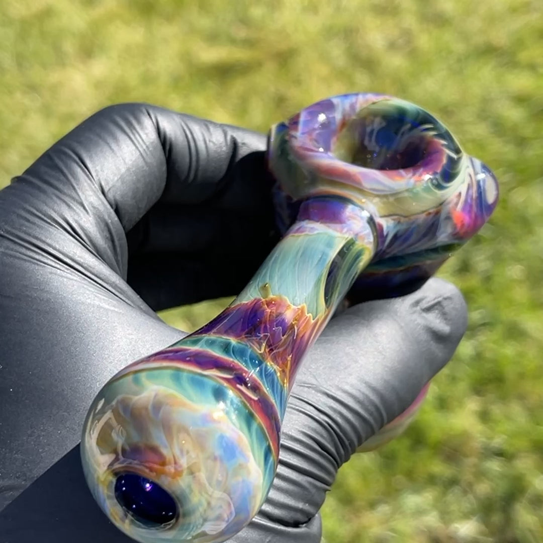 Purple Tie Dye Hammer Bubbler Glass Pipe Jedi Glassworks