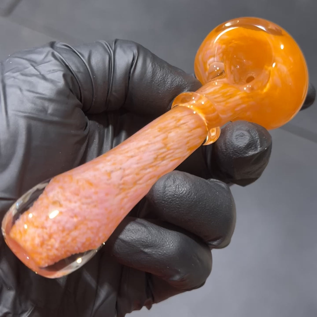 Orange Sherbert Frit Pipe Glass Pipe Beezy Glass