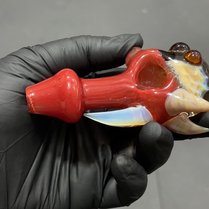 Horned Frit Honeycomb Spoon Glass Pipe Catfish Glass