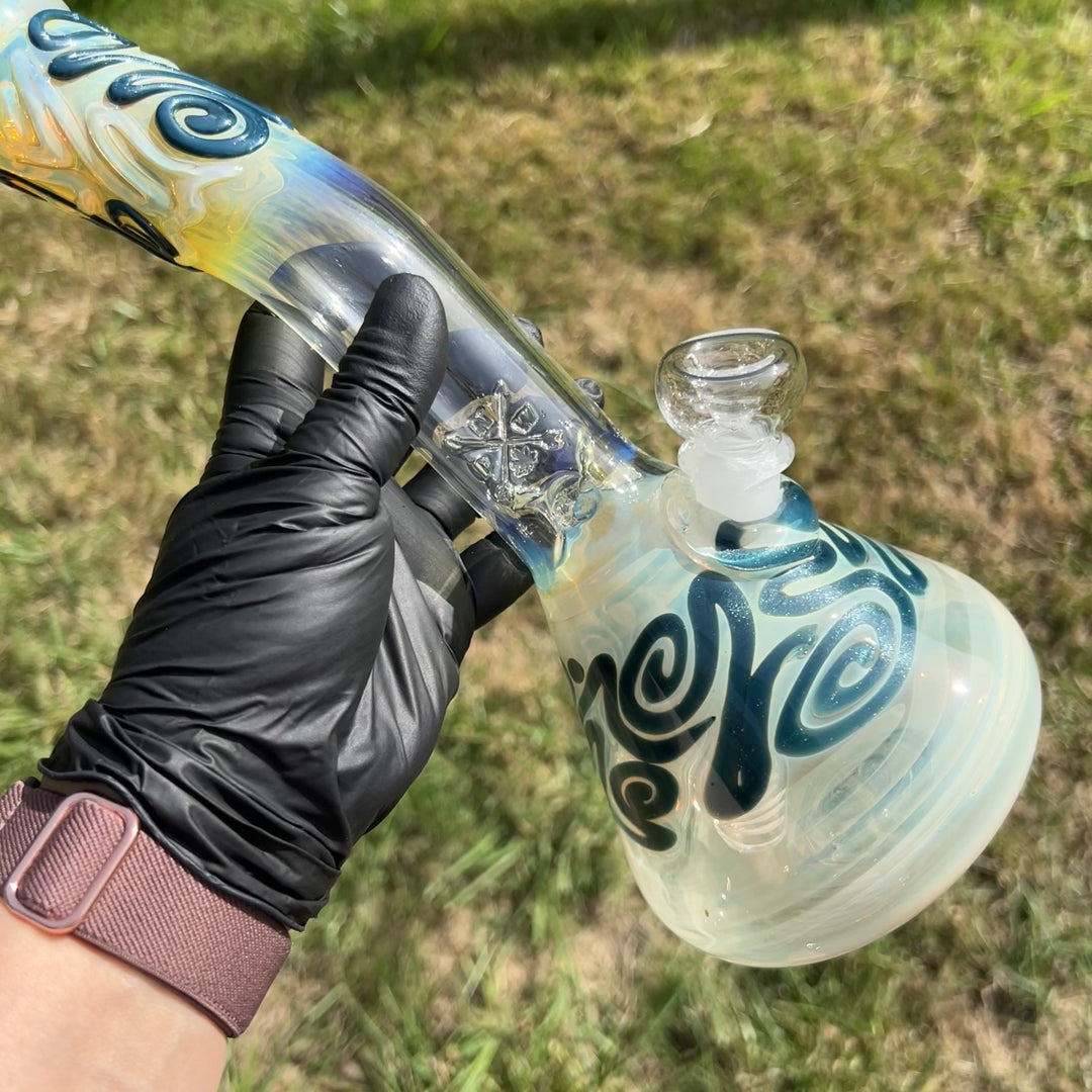 10.5" Fumed Bent Neck Beaker Bong