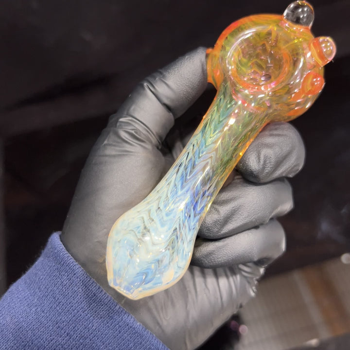 Wrap N Rake Fume Spoon Glass Pipe KRA Glass