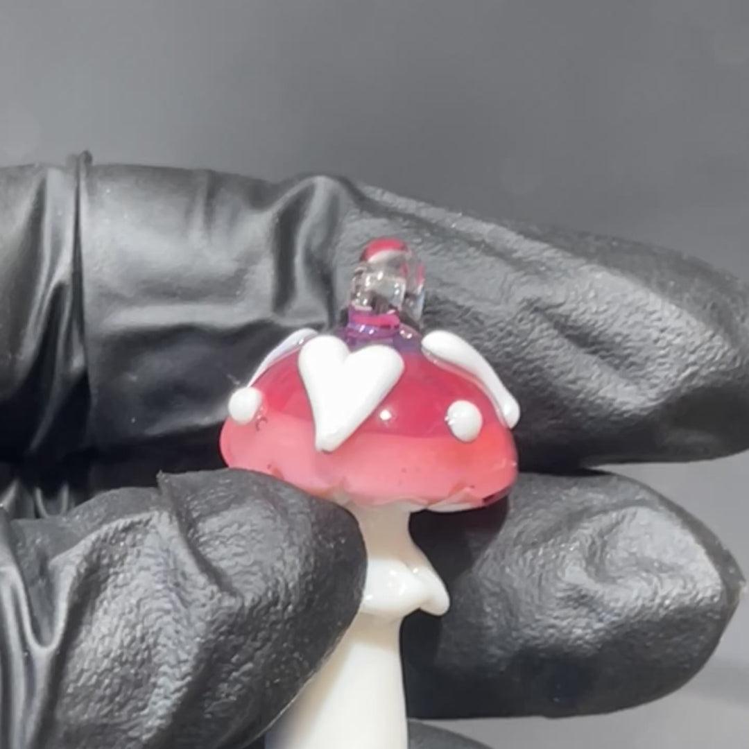 Mushroom Heart Pendant Jewelry Beezy Glass