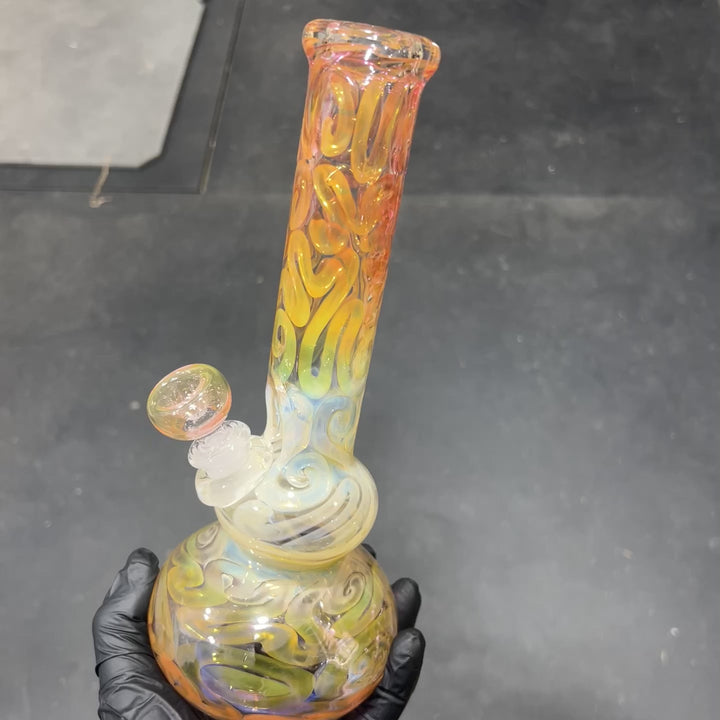 10.5" Fumed Double Bubble Bong Glass Pipe Mary Jane's Glass