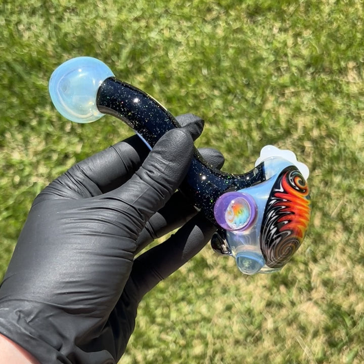 Fluffy Cloud Pipe Lg. Glass Pipe Cajun Glass