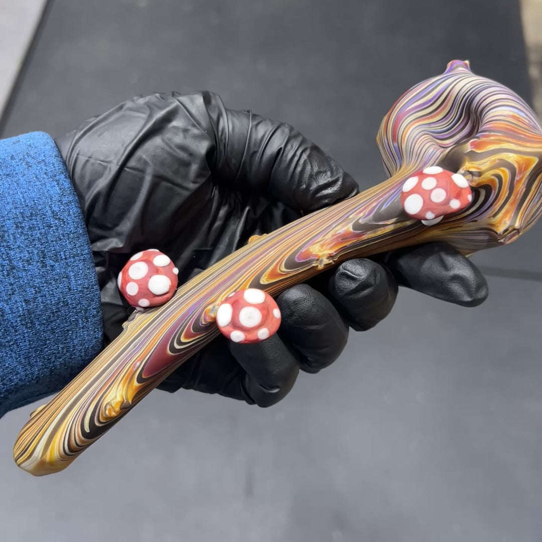 Woodgrain Mushroom Gandalf Pipe Glass Pipe Wazoo Glass