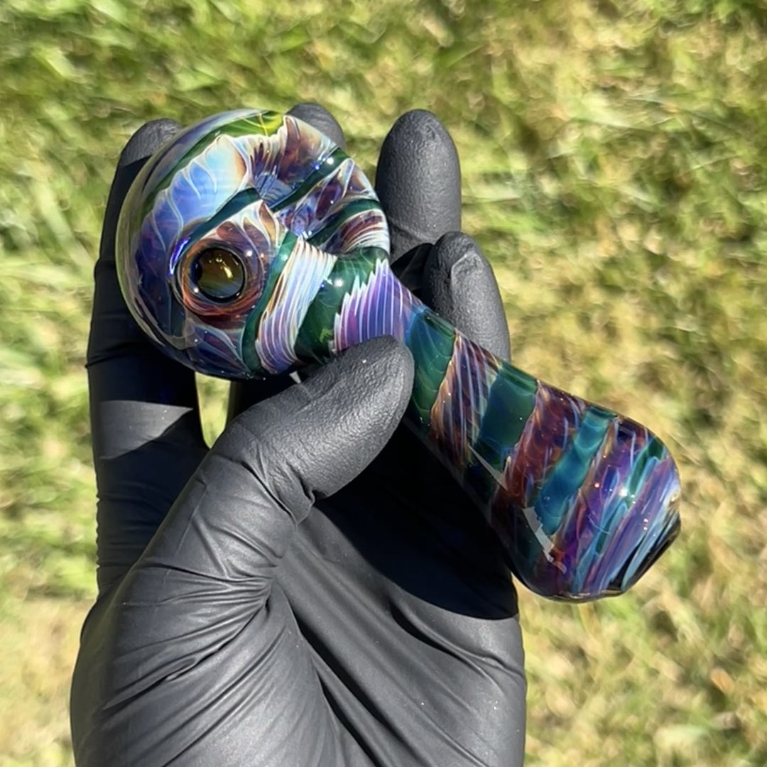 Purple Tie Dye Spoon Glass Pipe Jedi Glassworks