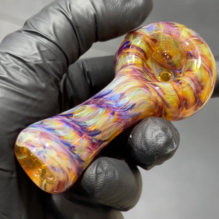 Multi-colored Purple Pipe Glass Pipe Jedi Glassworks