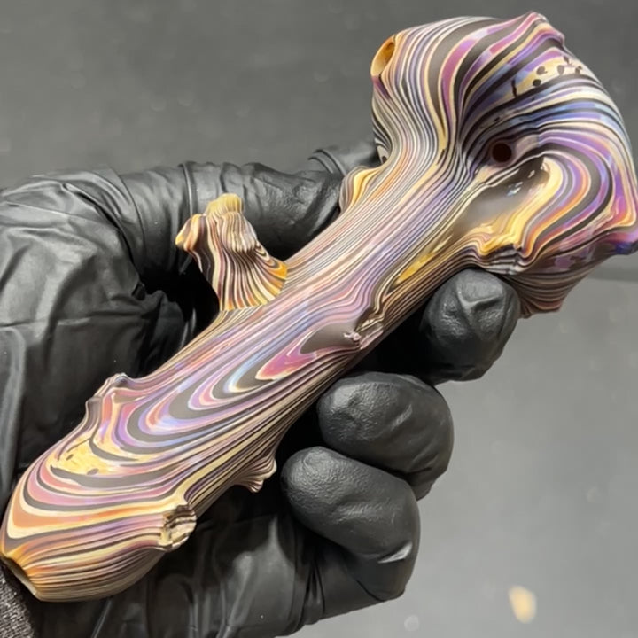 Woodgrain Branch Spoon Glass Pipe Wazoo Glass