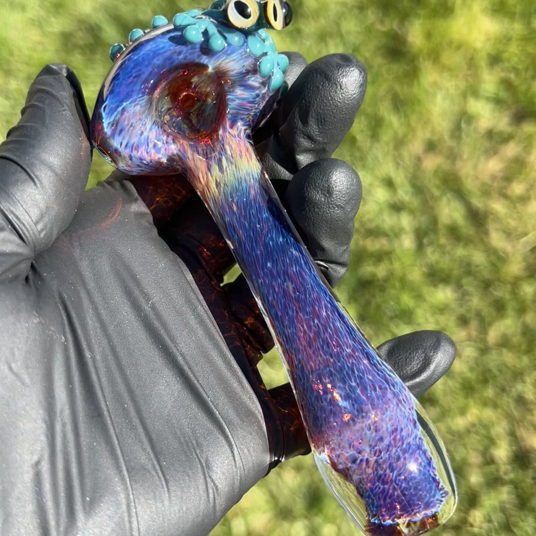 Purple Magic Frog Spoon Glass Pipe Beezy Glass