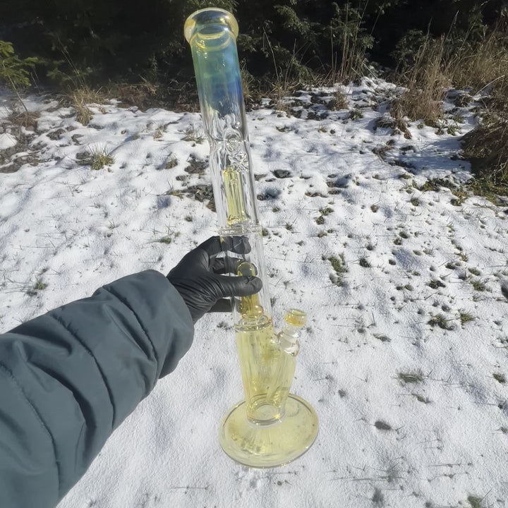 20" Fumed Tripple Perc Straight Bong Glass Pipe Mary Jane's Glass