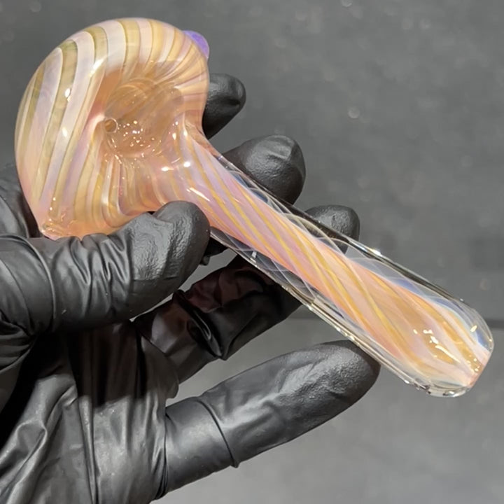 Thick Fume Pipe Pink Slyme Marble Glass Pipe Chuck Glass