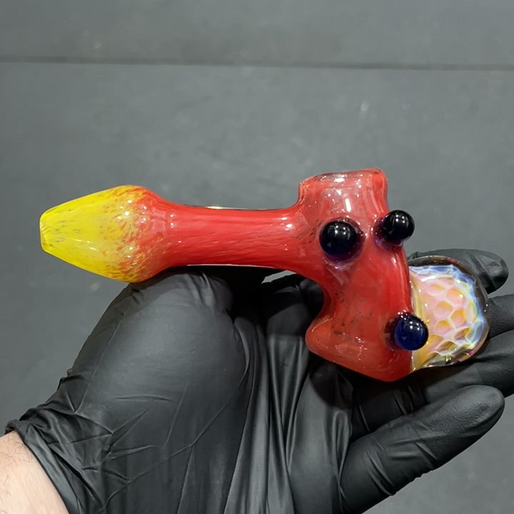 Frit Honeycomb Hammer Glass Pipe Catfish Glass