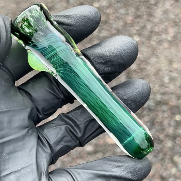 Thick Exp Green Chillum Glass Pipe Chuck Glass