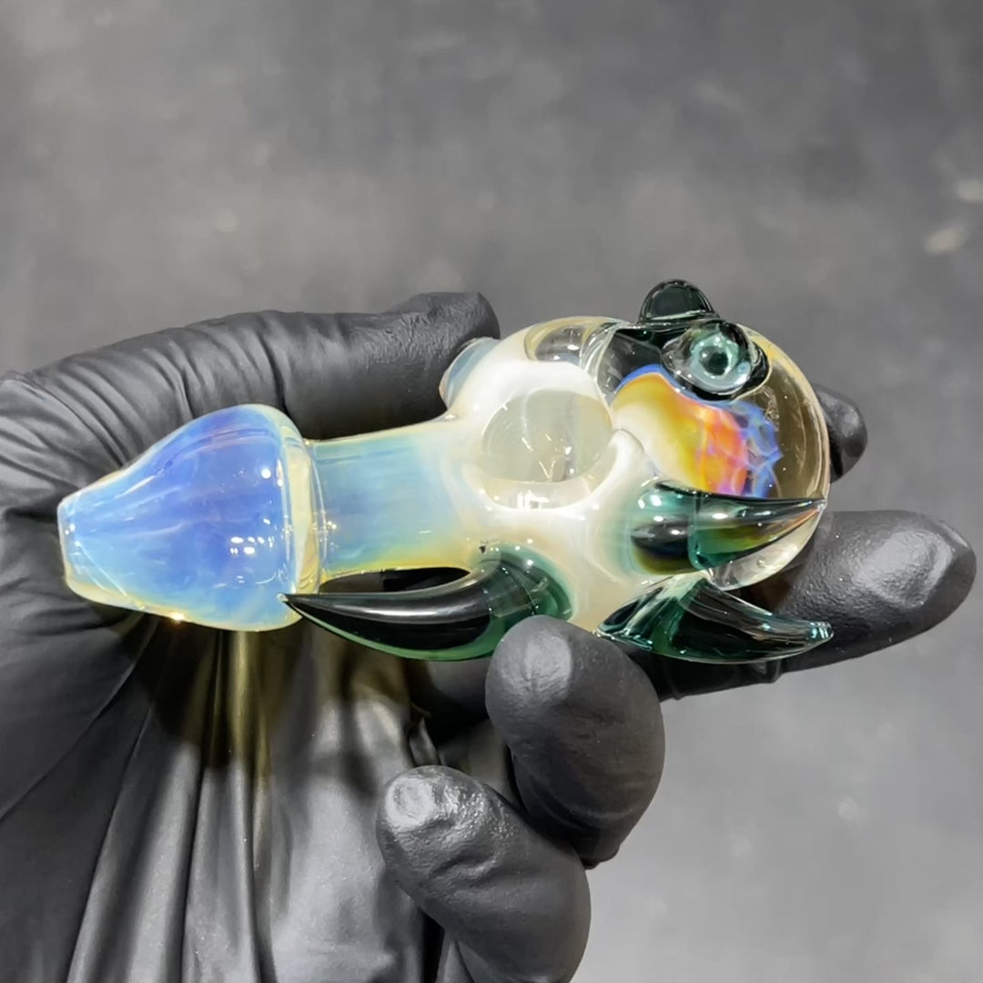 Horned Fume Honeycomb Spoon Glass Pipe Catfish Glass