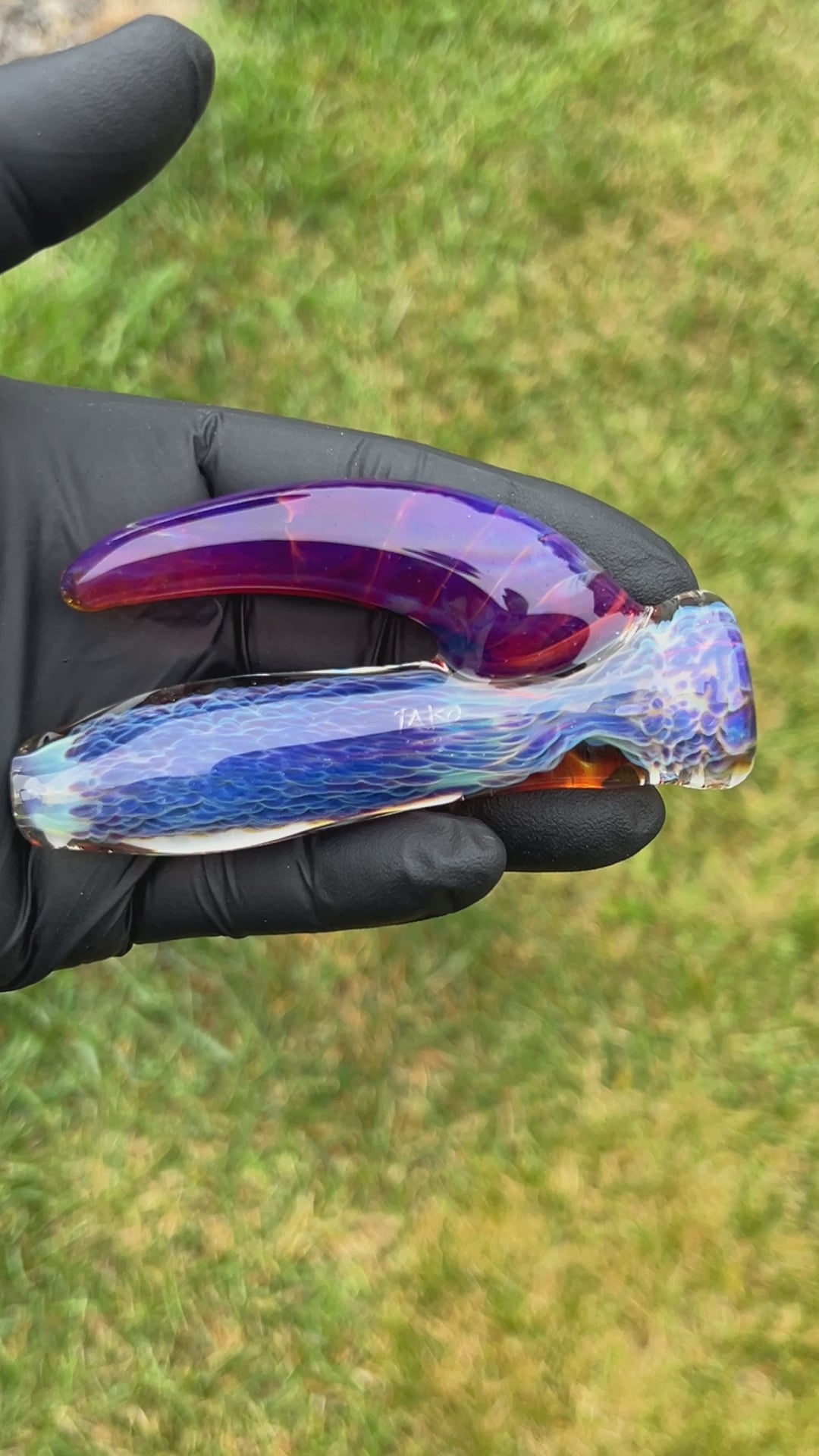 Purple Nebula Custom Chillum Whale Horn