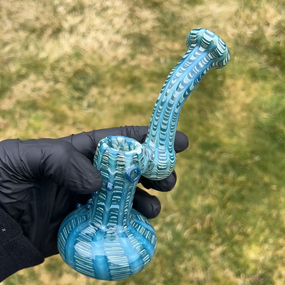 Hand Spun Bubbler Glass Pipe TG