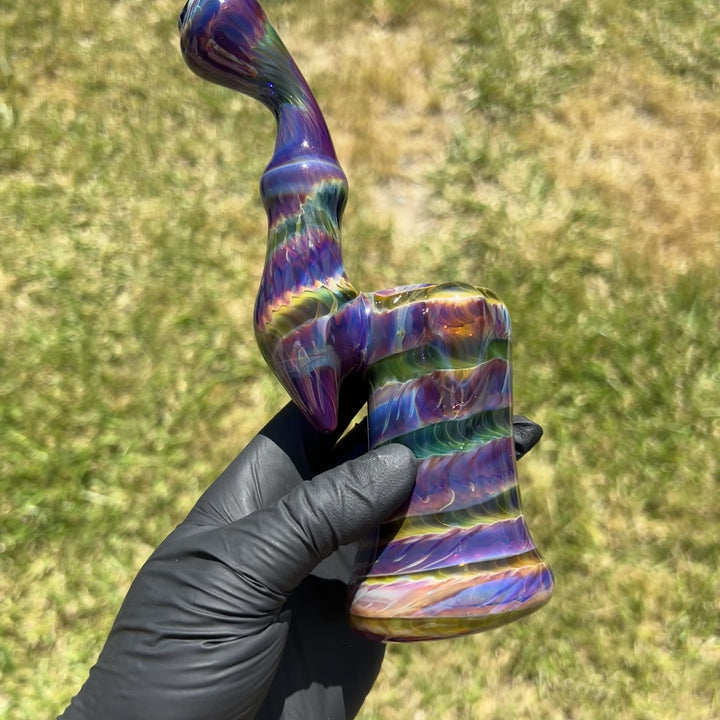 Purple Tie Dye Sherlock Bubbler Glass Pipe Jedi Glassworks