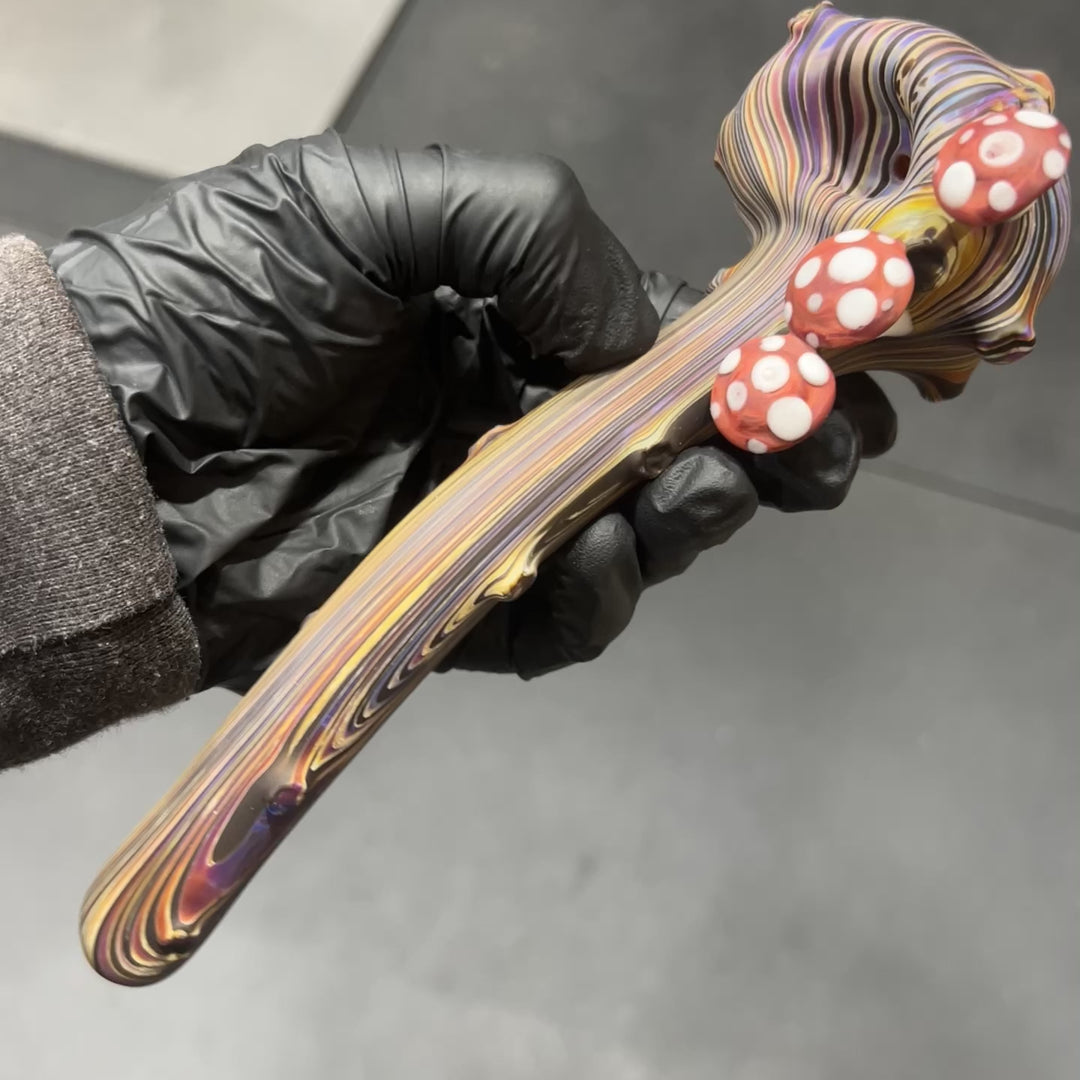 Woodgrain Mushroom Gandalf Pipe Glass Pipe Wazoo Glass