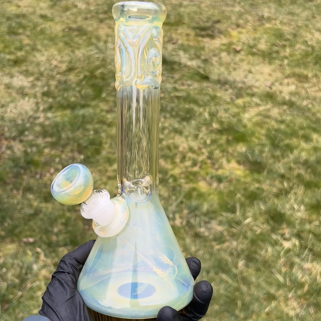 9" Fumed Squiggle Beaker Bong Glass Pipe Mary Jane's Glass