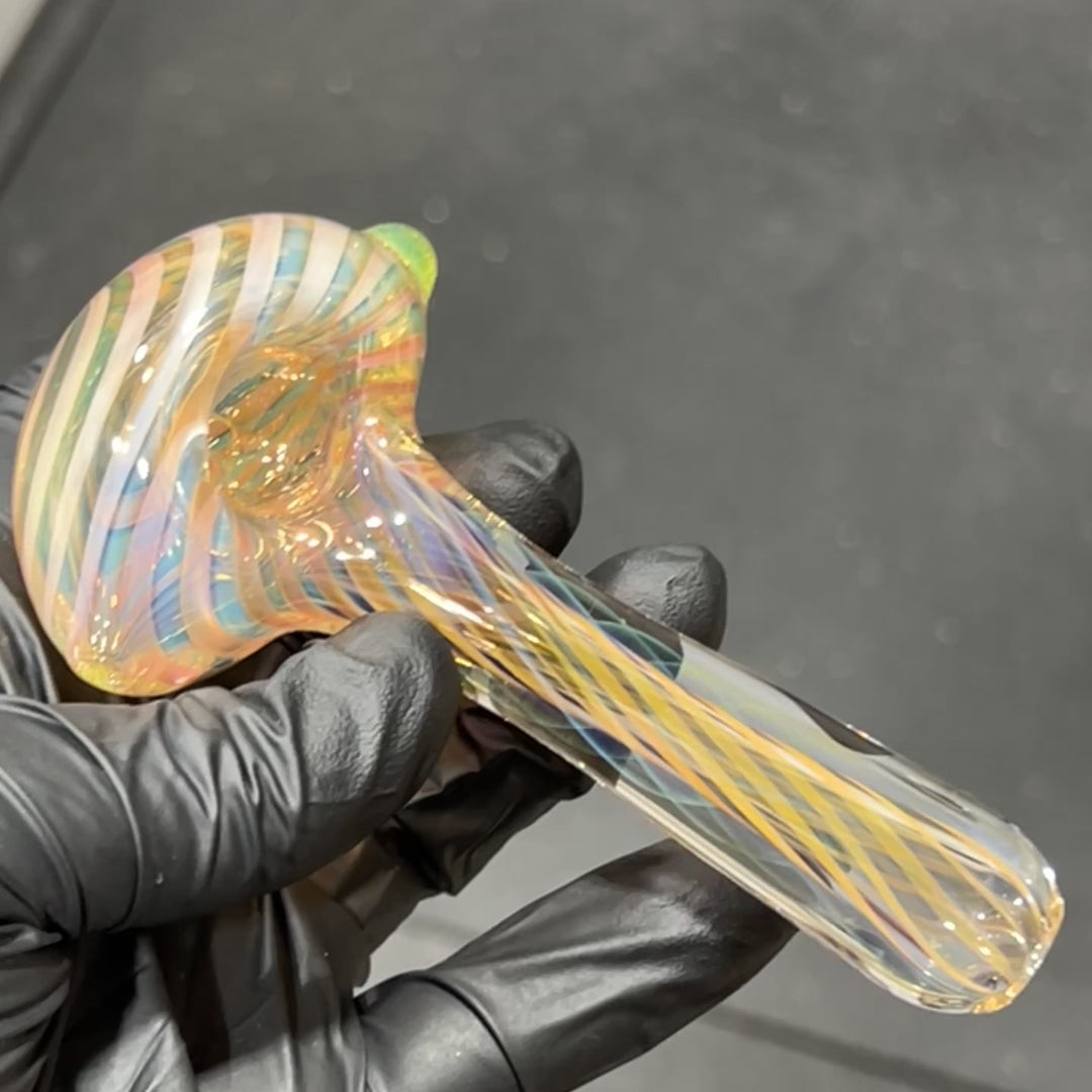 Thick Fume Pipe Green Slyme Marble Glass Pipe Chuck Glass