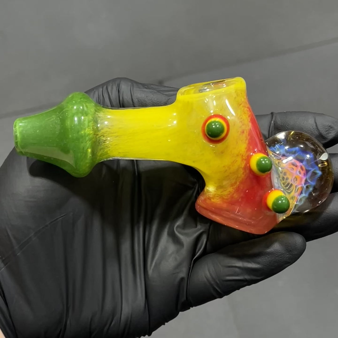 Frit Honeycomb Hammer Glass Pipe Catfish Glass