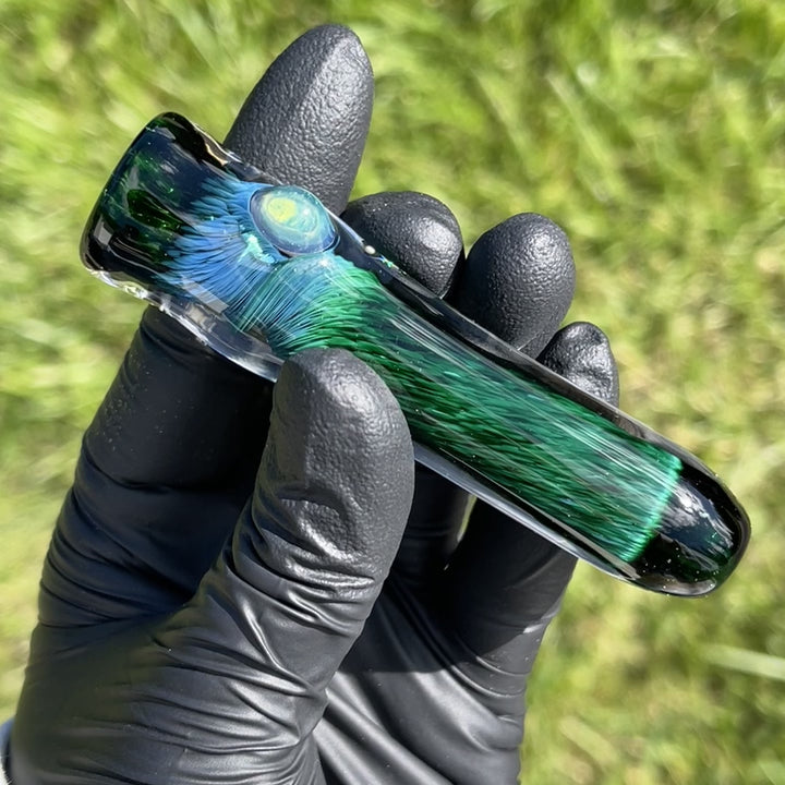 Thick Exp Green Chillum Glass Pipe Chuck Glass