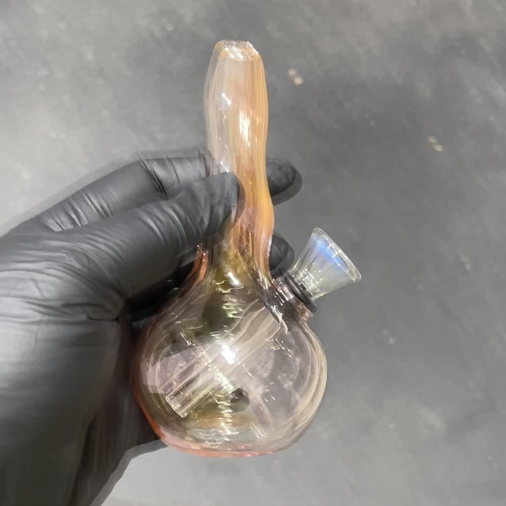 5" Gold Fumed Mini Bong Glass Pipe Mary Jane's Glass