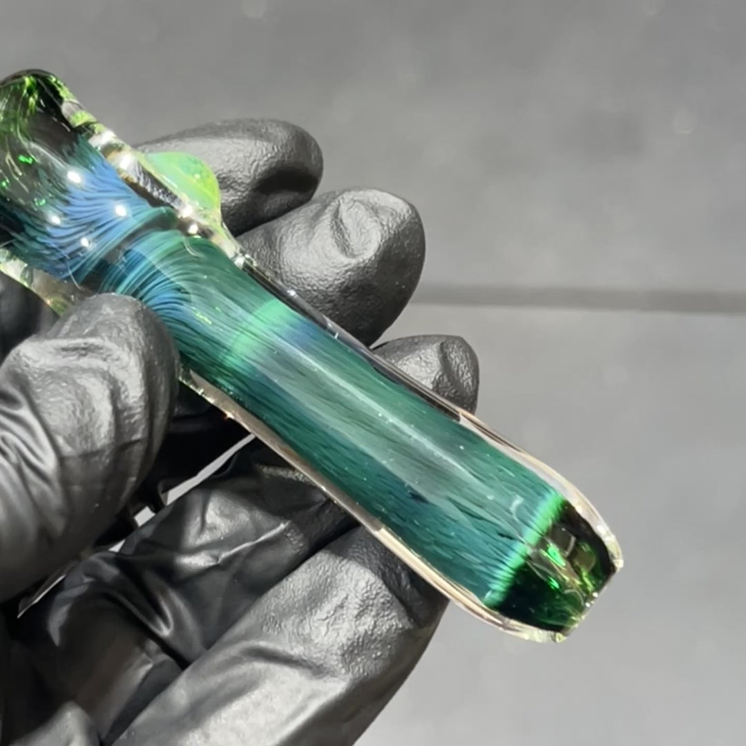 Thick Exp Green Chillum Glass Pipe Chuck Glass