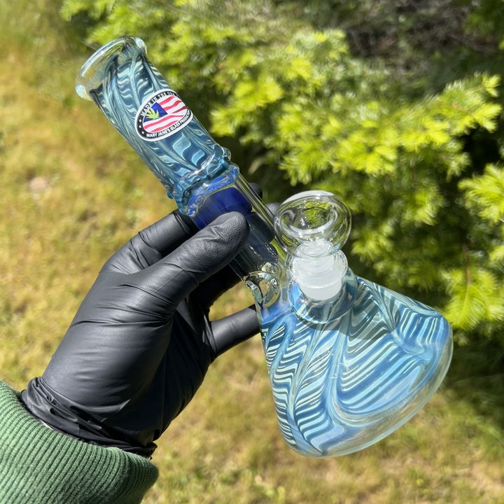 8" Fumed Ripple Beaker Bong